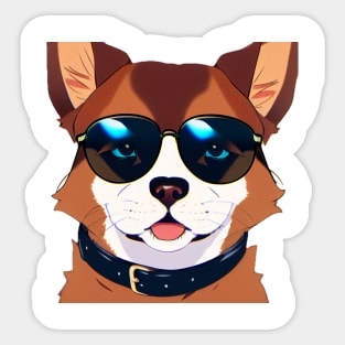 Cool Dog Sunglasses Sticker